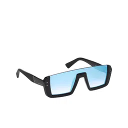 DIESEL Unisex Blue Lens & Black Rectangle Sunglasses with UV Protected Lens-6