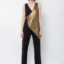 DODO & MOA Women Black & Gold-Coloured Jumpsuit-picture-12
