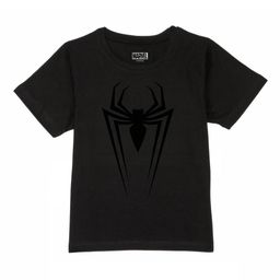 Marvel by Wear Your Mind Boys Black Printed Drop-Shoulder Sleeves Applique T-shirt-image-37