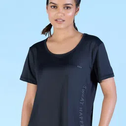 KICA Round Neck Typography Printed With Side Mesh Panels Gym T-shirt-image-11