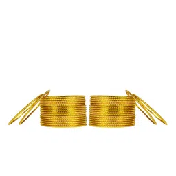 Arendelle Set Of 36 Yellow Metal Bangles-17