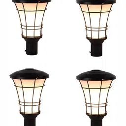DENICRAAS  Black 4 Pieces Cylinder Metal Outdoor Lamps-image-87