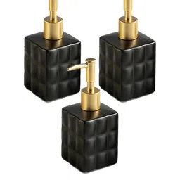 Kuber Industries 3 pieces Checked Ceramic Soap Dispenser - 220 ml each-42