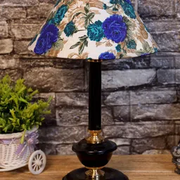 foziq Black & Blue Printed Table Lamps-23