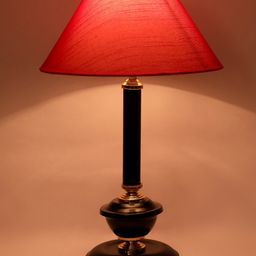 foziq Black & Red Solid Table Lamps-15