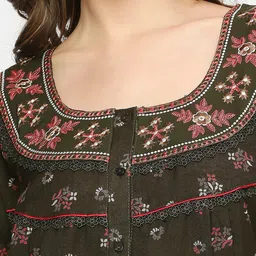 MeeMee Floral Printed Maxi Maternity Nightdress image 2