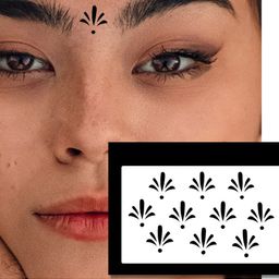 Comet Busters 10 Pcs Black Floral Shaped Solid Bindi image 3