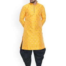 Larwa Ethnic Motifs Woven Design Kurta with Dhoti Pants-image-28