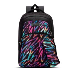 Lavie Sport 36L Jazz art Backpack 19 inches Laptop Compatible Pencil Pouch |+/(Black) (Set of 2)-picture-10