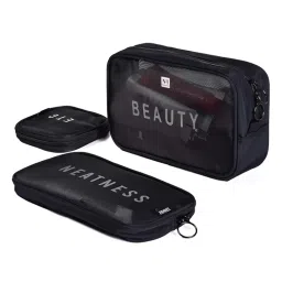 NFI Essentials Women Mesh Makeup Pouch, Travel Toiletries Organizer and Cosmetic Bag (Pack of 3)-picture-49