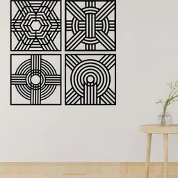 CVANU 4-Pcs Black Printed Hanging Wall Decor-picture-5