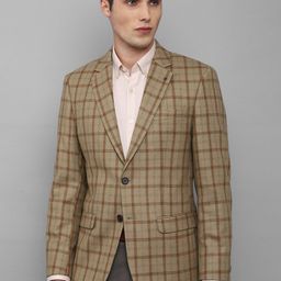 Louis Philippe Men Brown Checked Single-Breasted Blazer-picture-24