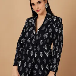 INDOPHILIA Printed Cotton Single Breasted Blazer-picture-57