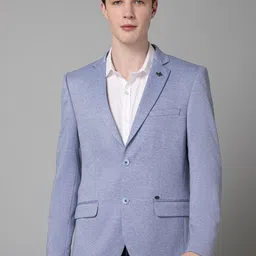 Cantabil Self Design Notched Lapel Terry Single-Breasted Blazer-image-80