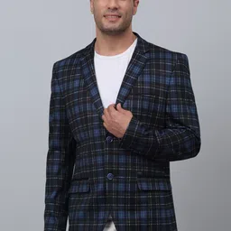 Cantabil Checked Single-Breasted Blazer-picture-28