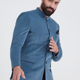 MR BUTTON Men Slim-Fit Bandhgala Blazer-95
