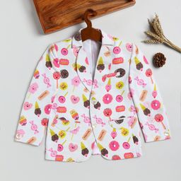JBN Creation Boys Printed Single-Breasted Blazer-0