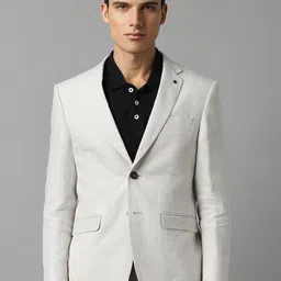 Louis Philippe Linen Slim-Fit Single Breasted Formal Blazer-image-41
