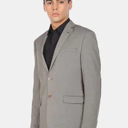 Arrow Men Grey Tailored Regular Fit Patterned Formal Blazer-image-20