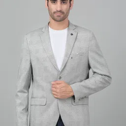 Cantabil Checked Notched Lapel Collar Single-Breasted Slim Fit Casual Blazer-picture-8
