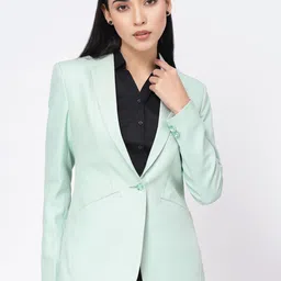 KLOTTHE Self Design Single-Breasted Peaked Lapel Collar Acrylic Formal Blazers-image-97