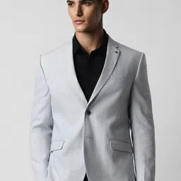 Van Heusen Textured Slim-Fit Linen Single-Breasted Formal Blazer-image-57