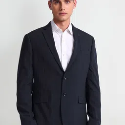 Arrow Notched Lapel Long Sleeves Single Breasted Tailored Fit Formal Blazer-image-55