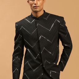 VASTRAMAY Men Slim Fit Bandhagala Blazer-picture-56