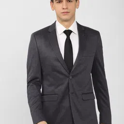 Van Heusen Men Grey Solid Single-Breasted Slim-Fit Formal Blazer-picture-41
