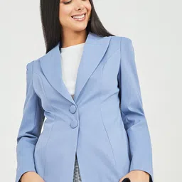 Styli Notched Lapel Collar Slim-Fit Single Breasted Blazer-15
