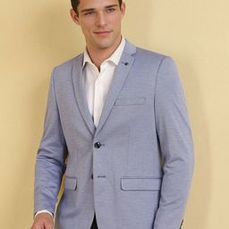 Allen Solly Self Design Slim Fit Single-Breasted Formal Blazer-picture-22