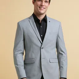 Allen Solly Self Design Slim-Fit Single Breasted Formal Blazer-image-13