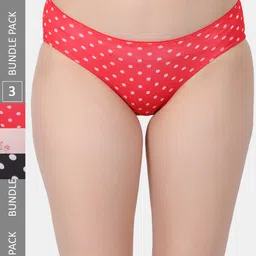 Amour Secret Pack Of 3 Printed Leak Proof Hipster Briefs P2013_Red_Lpnk_Blk-image-80