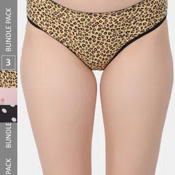 Amour Secret Pack Of 3 Printed Leak Proof Hipster Briefs P2013_Ylw_Lpnk_Blk-image-81