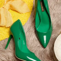 Flat n Heels Women's Green Colourblocked Block-image-94