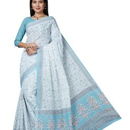SHANVIKA Women Pure Cotton Floral Print Saree Without Blouse Piece-image-37