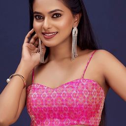 Vardha Brocade Detailed Padded Saree Blouse-17