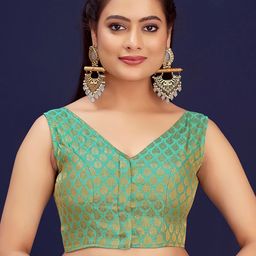 Vardha Woven Design Zari Brocade Readymade Saree Blouse-image-27