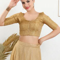 SALWAR STUDIO Woven Design Readymade Saree Blouse-image-34
