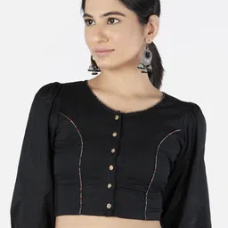 Llajja Puff Sleeves Pure Cotton Saree Blouse-picture-49