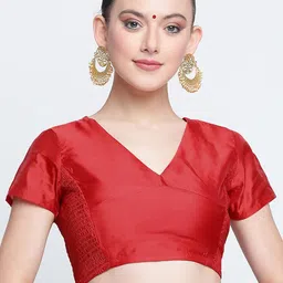 studio rasa Short Sleeves Stretchable Saree Blouse-image-23