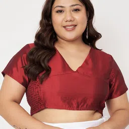 studio rasa Plus Size V-Neck Stretchable Saree Blouse-41