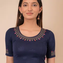 Bindigasm's Advi Embroidered Stretchable Saree Blouse-picture-57