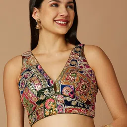 SALWAR STUDIO Embroidered Saree Blouse-13