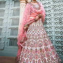 ODETTE Embroidered Sequinned Semi-Stitched Lehenga & Unstitched Blouse With Dupatta-picture-54