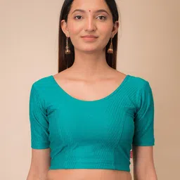 Bindigasm's Advi Self-Design Stretchable Cotton Saree Blouse-picture-58
