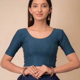 Bindigasm's Advi Woven Design Stretchable Cotton Saree Blouse-picture-27