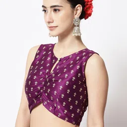 studio rasa Block Printed Saree Blouse image 3
