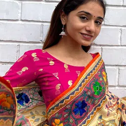Bindigasm's Advi Printed Stretchable Saree Blouse-image-94