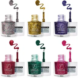 FORFOR Set of 6 Long Lasting Quick Dry Glitter Nail Polish - 5 ml each-10